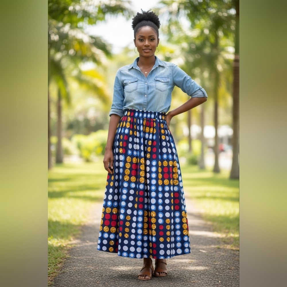 Elegant Black and Red Maxi Skirt